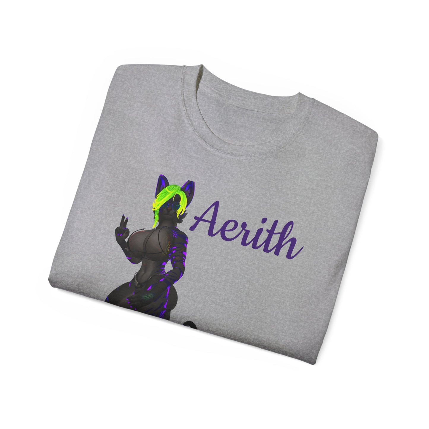 Aesthetic Cat-Themed Unisex Ultra Cotton Tee - Aerith Graphic Shirt