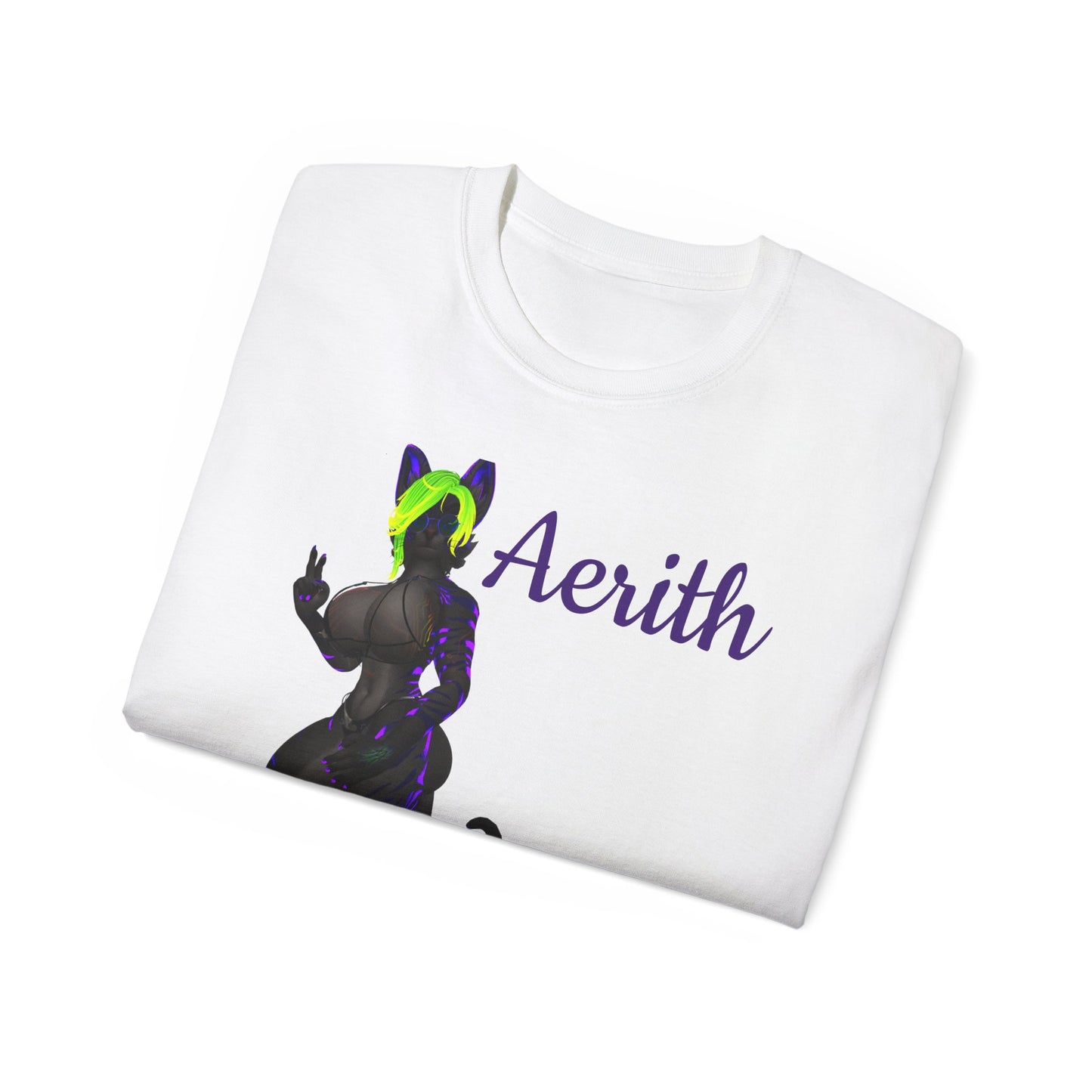 Aesthetic Cat-Themed Unisex Ultra Cotton Tee - Aerith Graphic Shirt