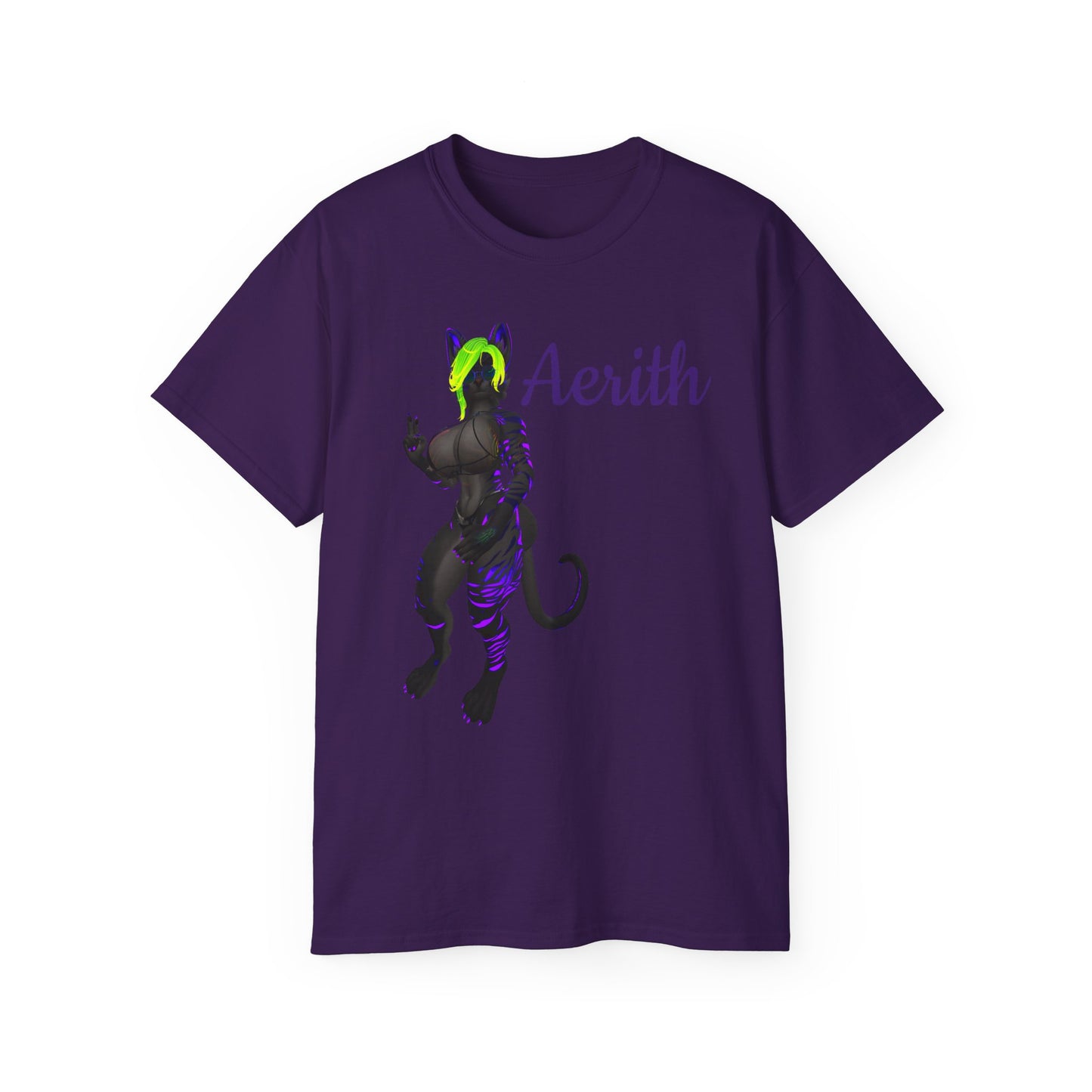 Aesthetic Cat-Themed Unisex Ultra Cotton Tee - Aerith Graphic Shirt