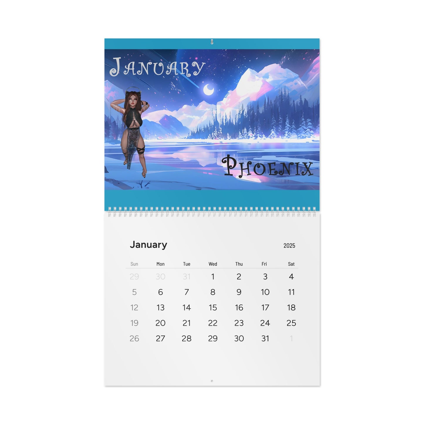 Cryo phoenix Calendar 2025 - Monthly Calendar with Inspirational Designs