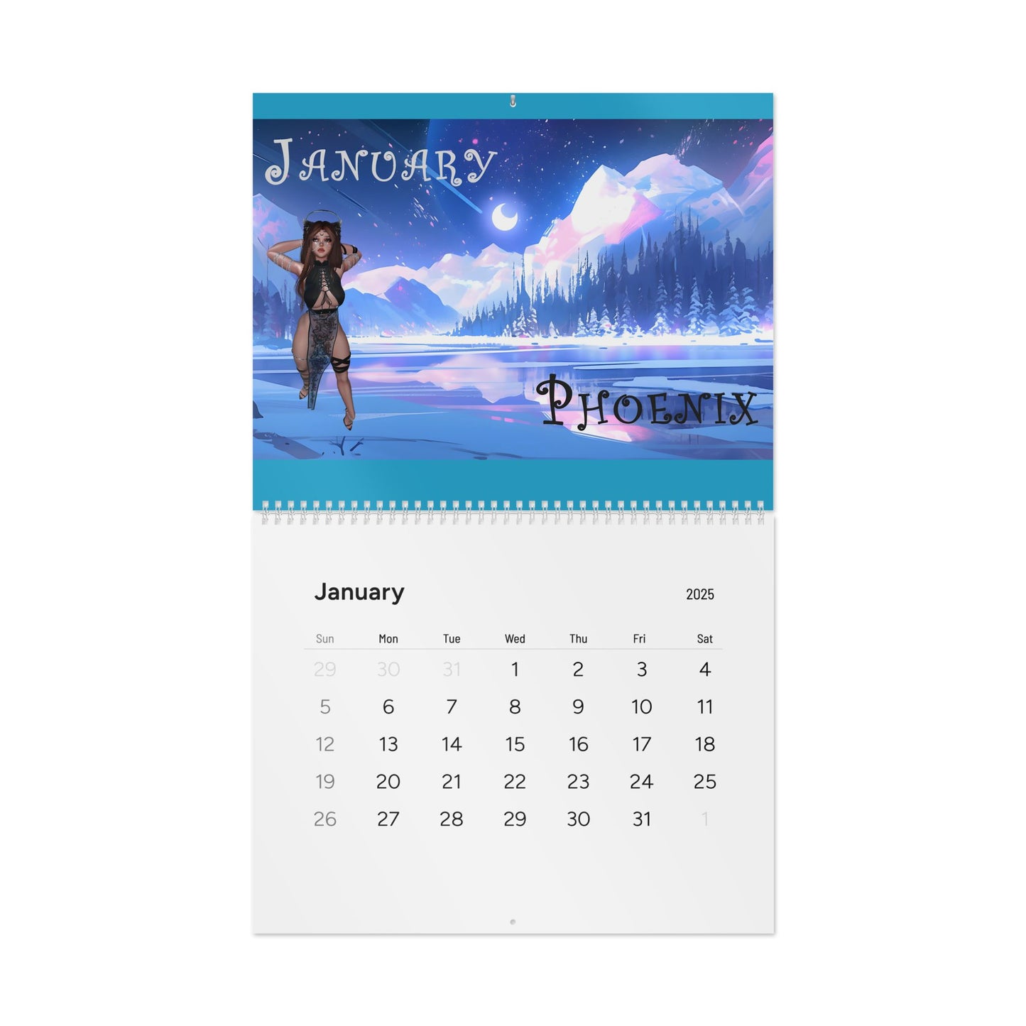 Cryo phoenix Calendar 2025 - Monthly Calendar with Inspirational Designs