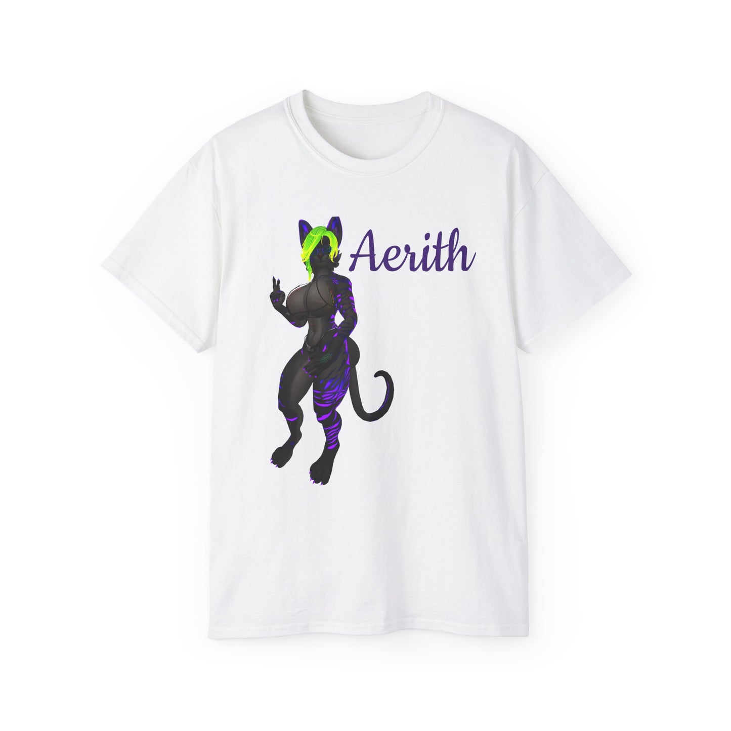 Aesthetic Cat-Themed Unisex Ultra Cotton Tee - Aerith Graphic Shirt
