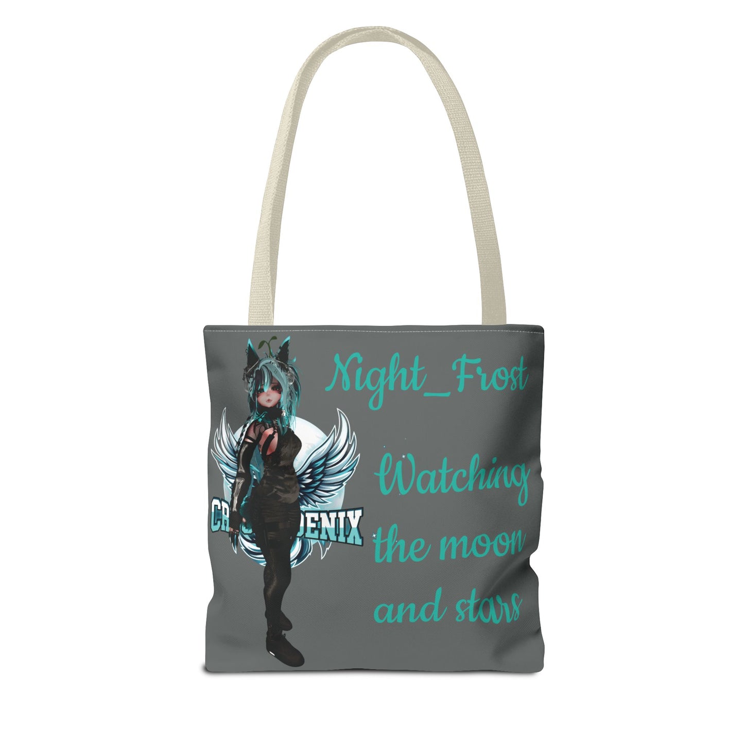 Night Frost Tote Bag - "Watching the Moon and Stars" - Stylish and Functional Bag for Anime Lovers