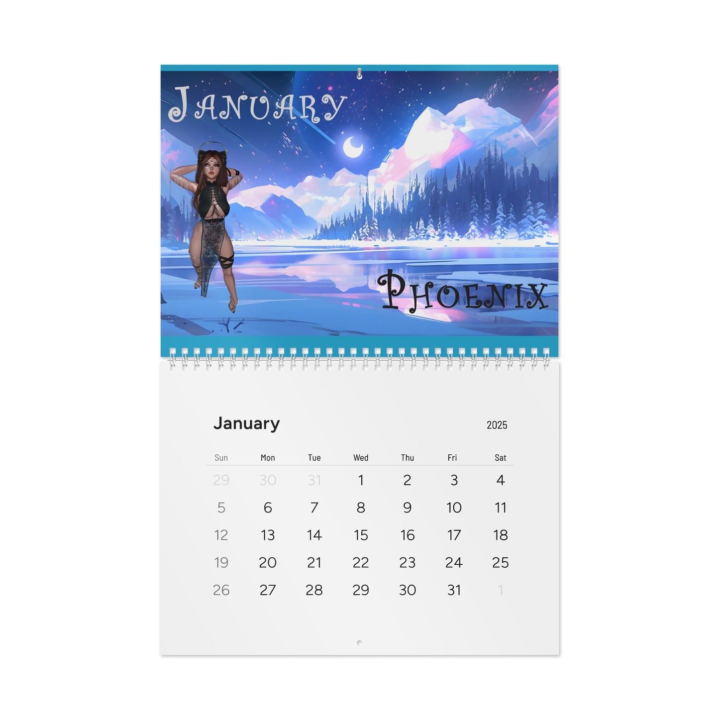 Cryo phoenix Calendar 2025 - Monthly Calendar with Inspirational Designs