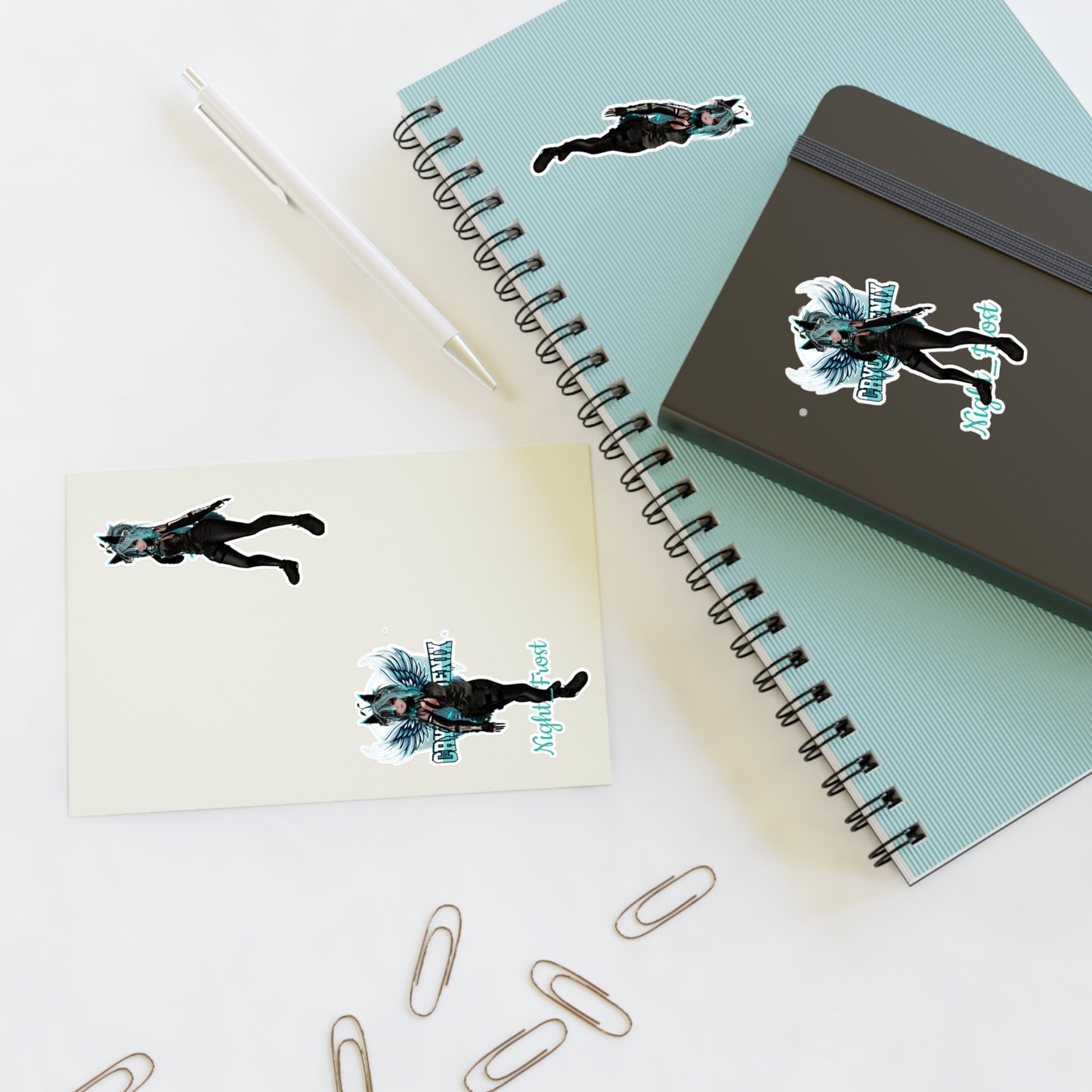 Night Frost Fantasy Sticker Sheets - Gothic Aesthetic Designs for Creative Souls