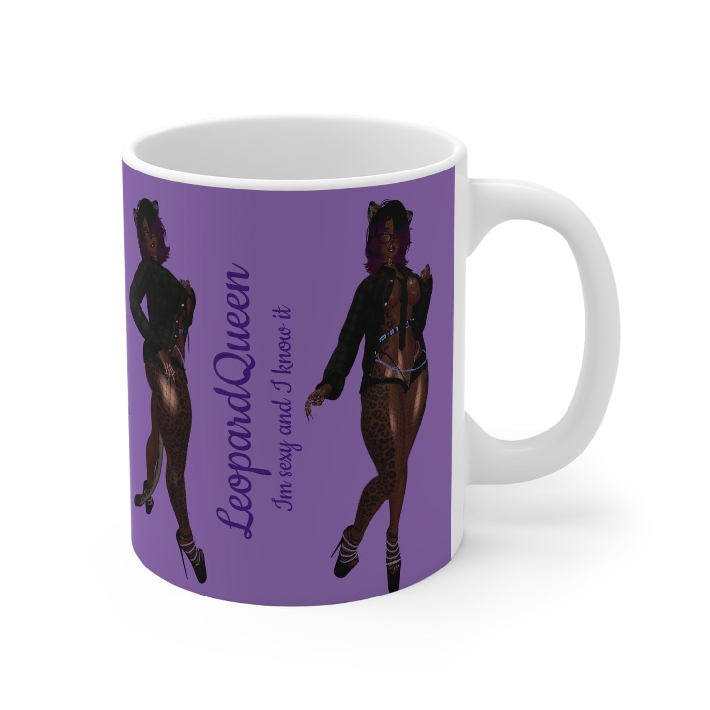 Leopard Queen Ceramic Mug - "I'm Sexy and I Know It" - Fun & Sassy Drinkware for Confident Women