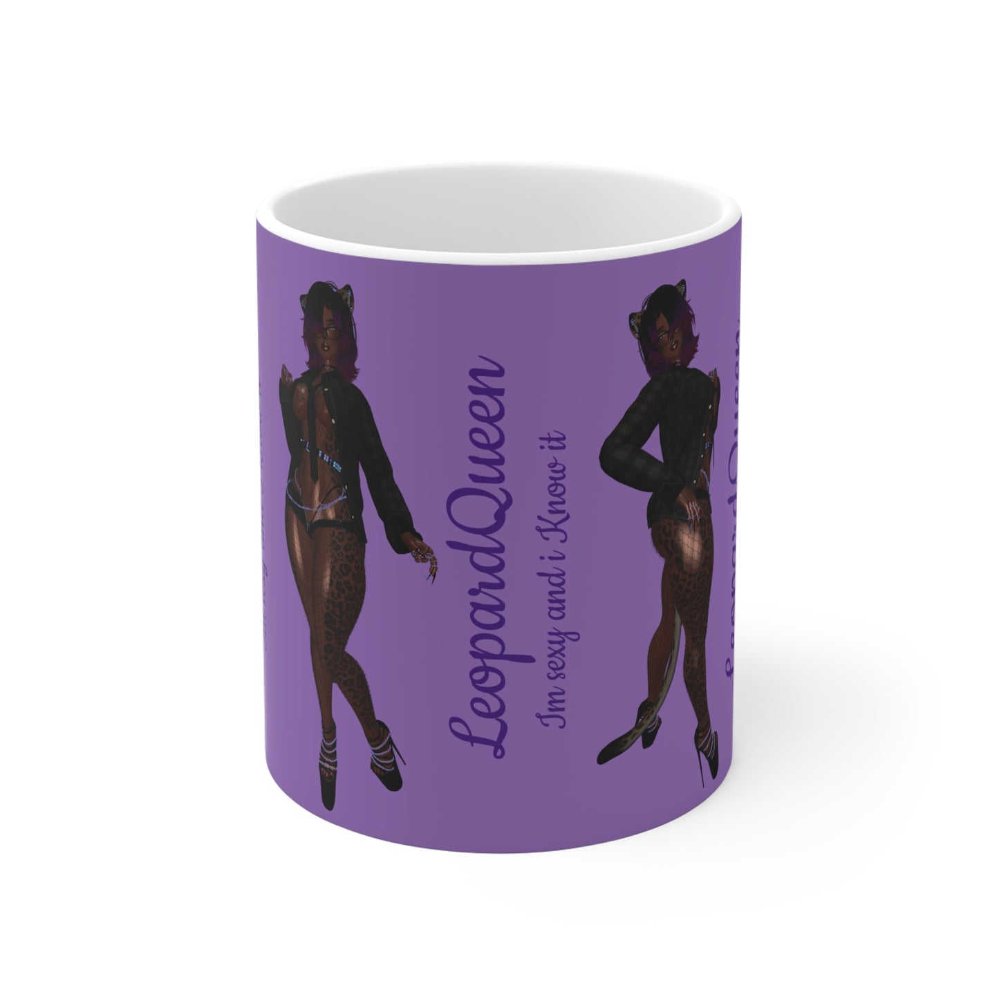 Leopard Queen Ceramic Mug - "I'm Sexy and I Know It" - Fun & Sassy Drinkware for Confident Women