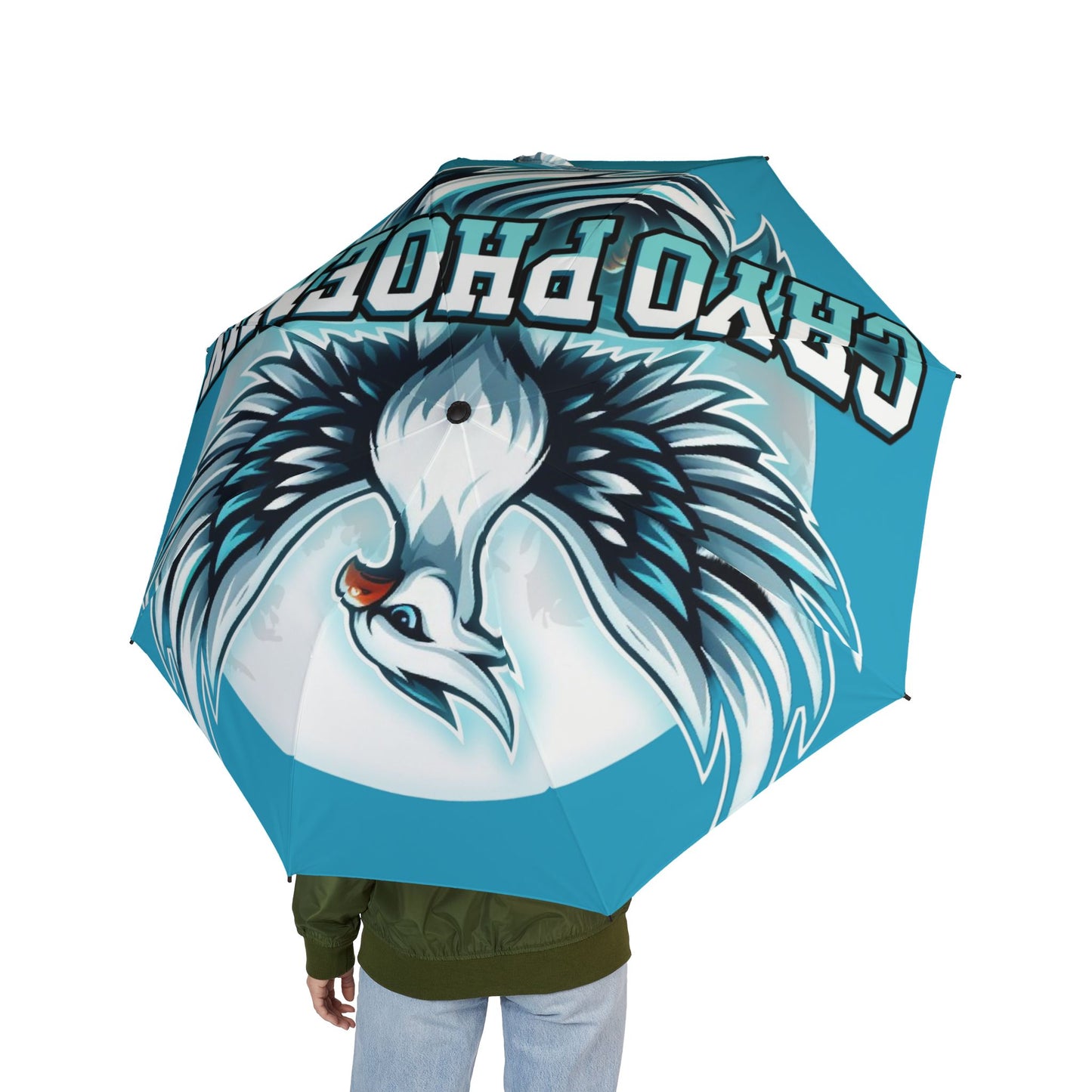 Phoenix Design Semi-Automatic Foldable Umbrella - Stylish Windproof Rain Gear