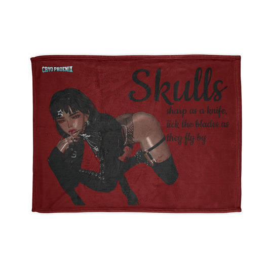 Gothic Skulls Soft Polyester Blanket – Cozy Decor for Alternative Lifestyles