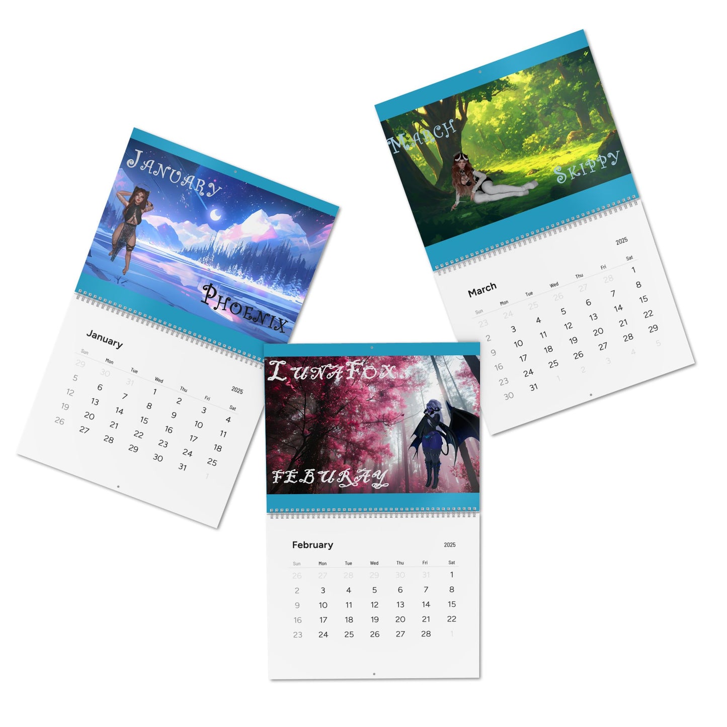 Cryo phoenix Calendar 2025 - Monthly Calendar with Inspirational Designs
