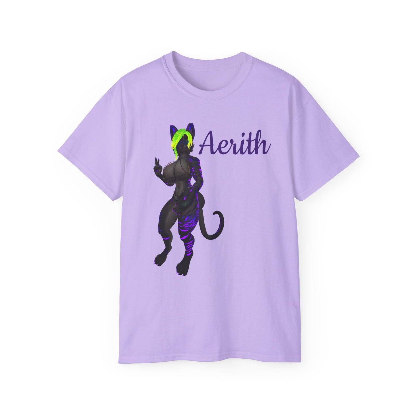 Aesthetic Cat-Themed Unisex Ultra Cotton Tee - Aerith Graphic Shirt