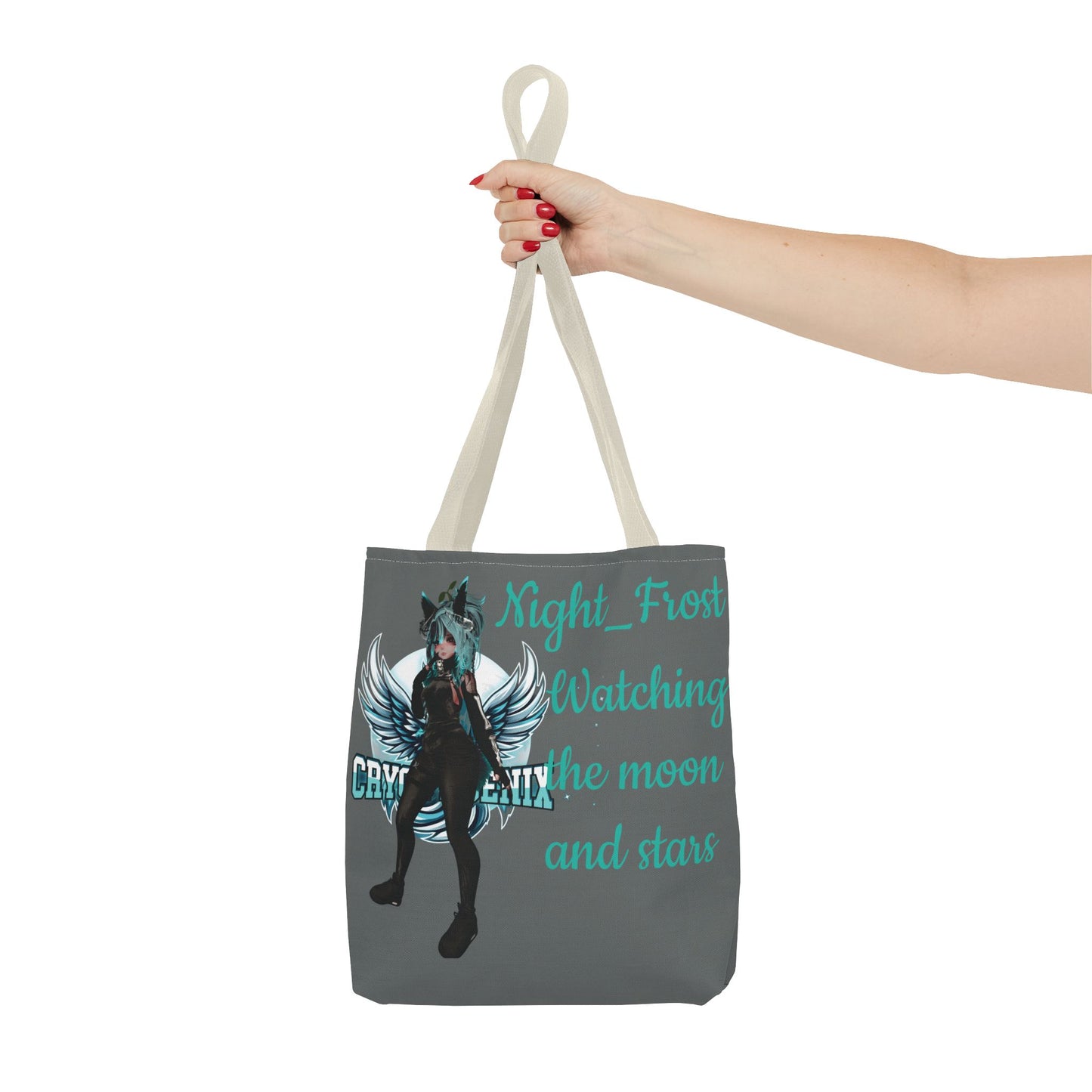 Night Frost Tote Bag - "Watching the Moon and Stars" - Stylish and Functional Bag for Anime Lovers