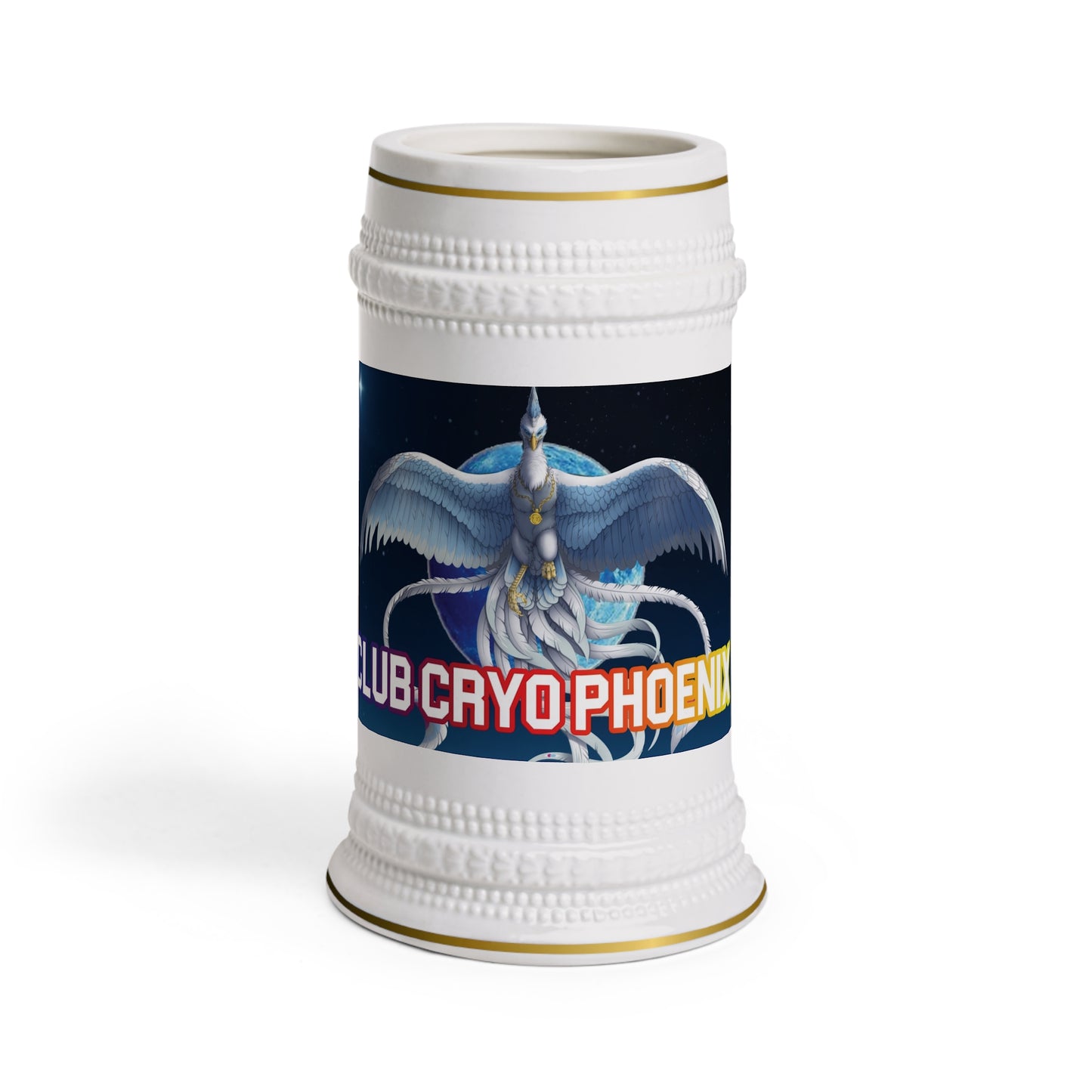Club Cryo Phoenix Beer Stein Mug - Unique Fantasy Design for Party Lovers