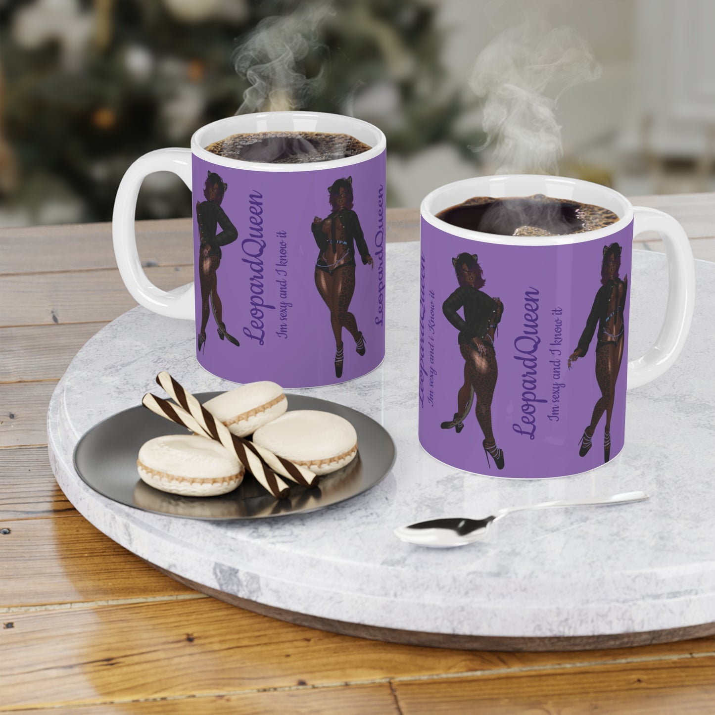 Leopard Queen Ceramic Mug - "I'm Sexy and I Know It" - Fun & Sassy Drinkware for Confident Women