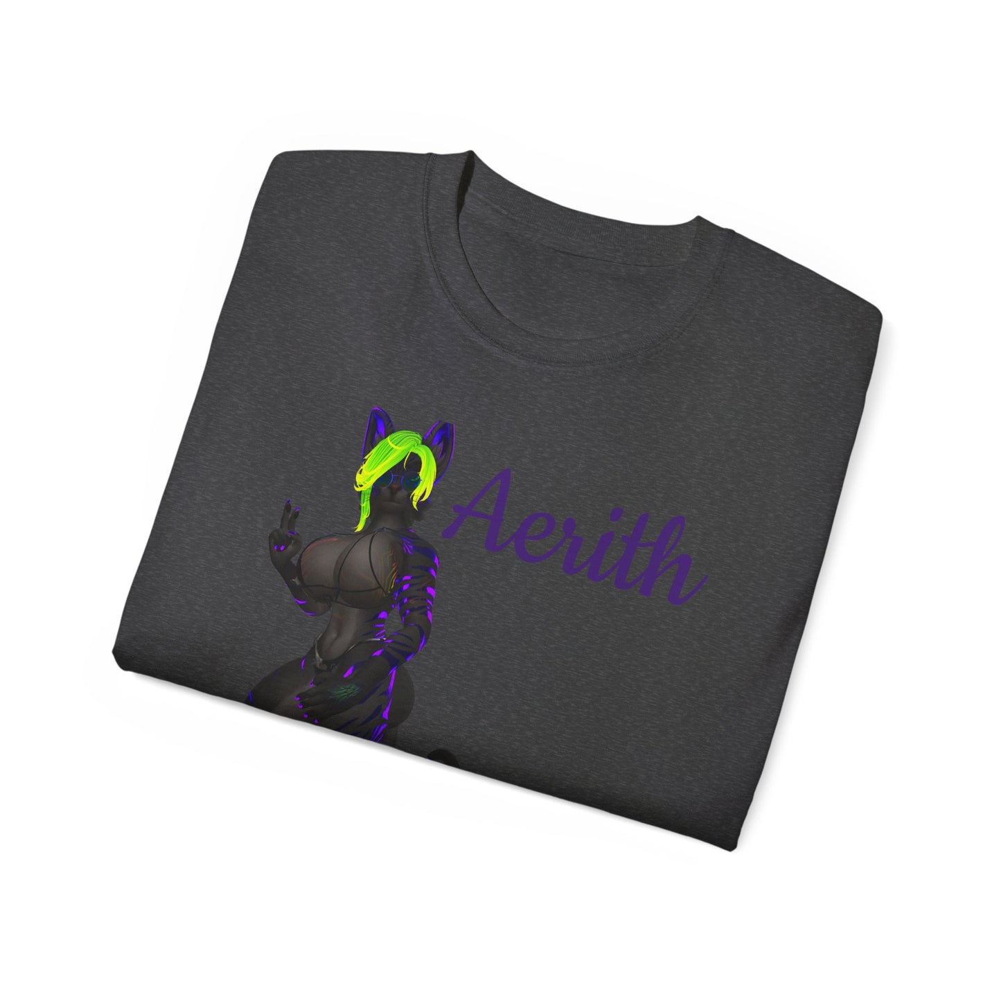 Aesthetic Cat-Themed Unisex Ultra Cotton Tee - Aerith Graphic Shirt