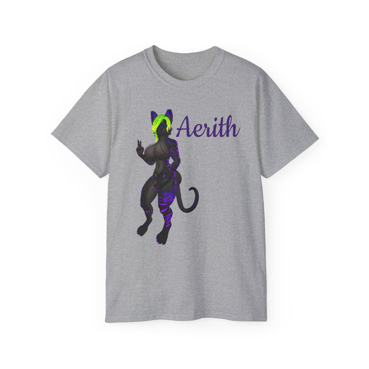 Aesthetic Cat-Themed Unisex Ultra Cotton Tee - Aerith Graphic Shirt