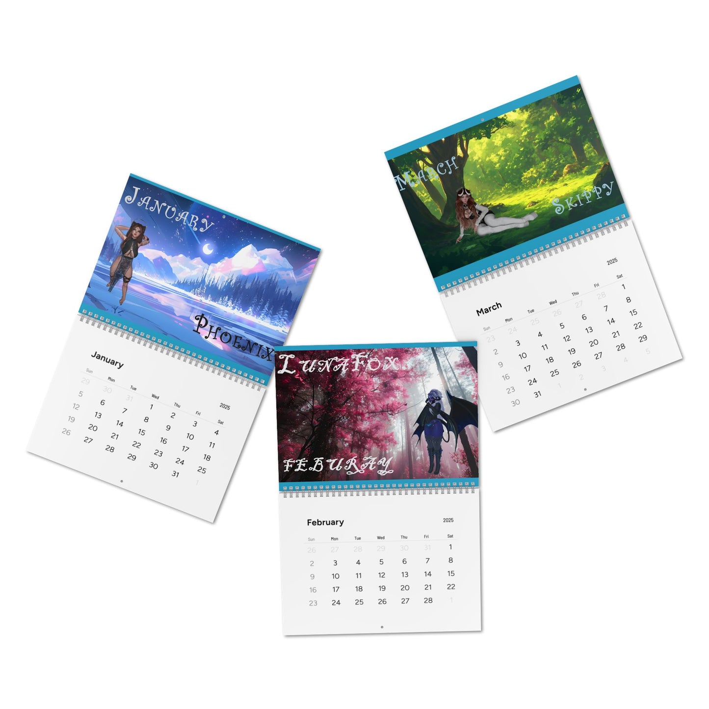 Cryo phoenix Calendar 2025 - Monthly Calendar with Inspirational Designs