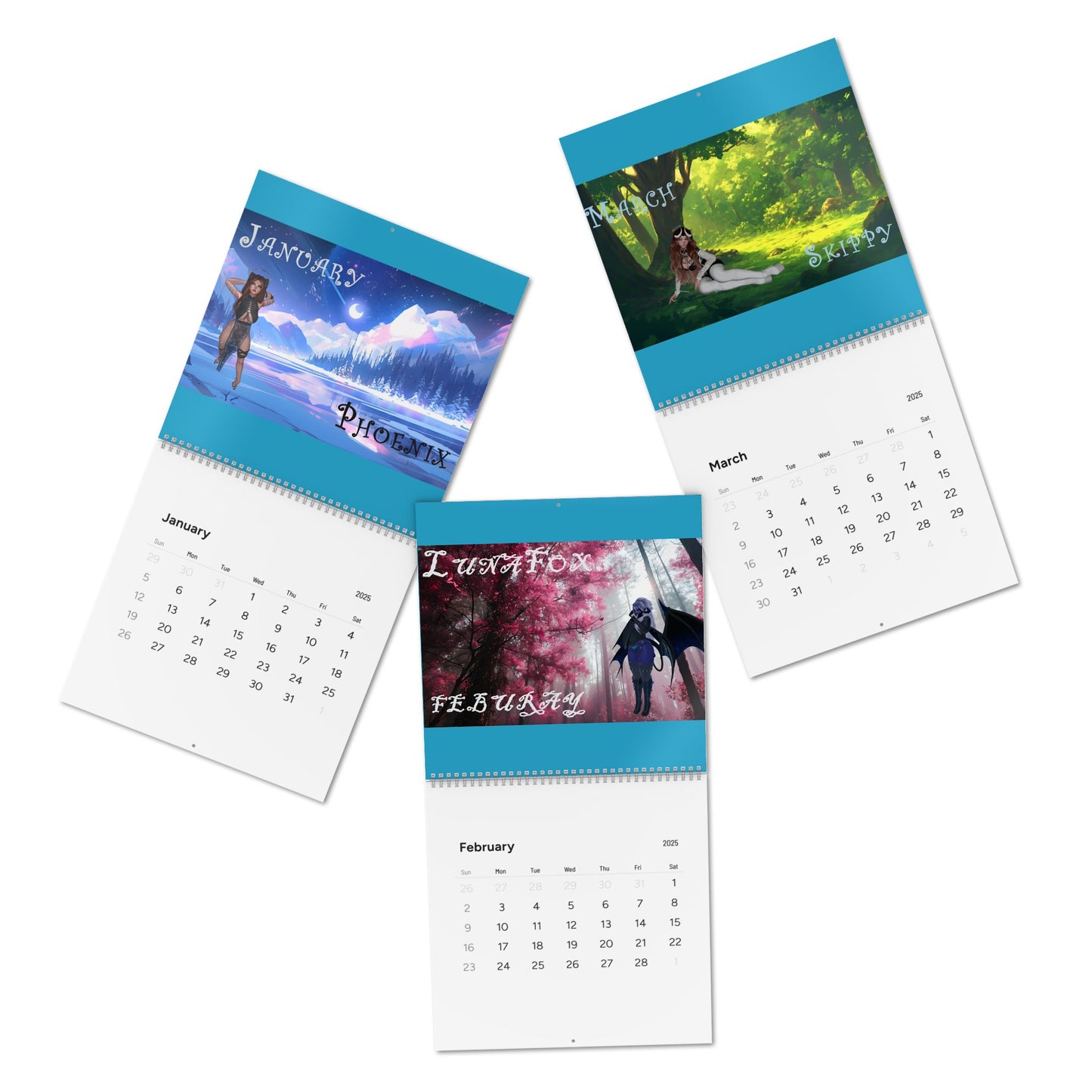 Cryo phoenix Calendar 2025 - Monthly Calendar with Inspirational Designs