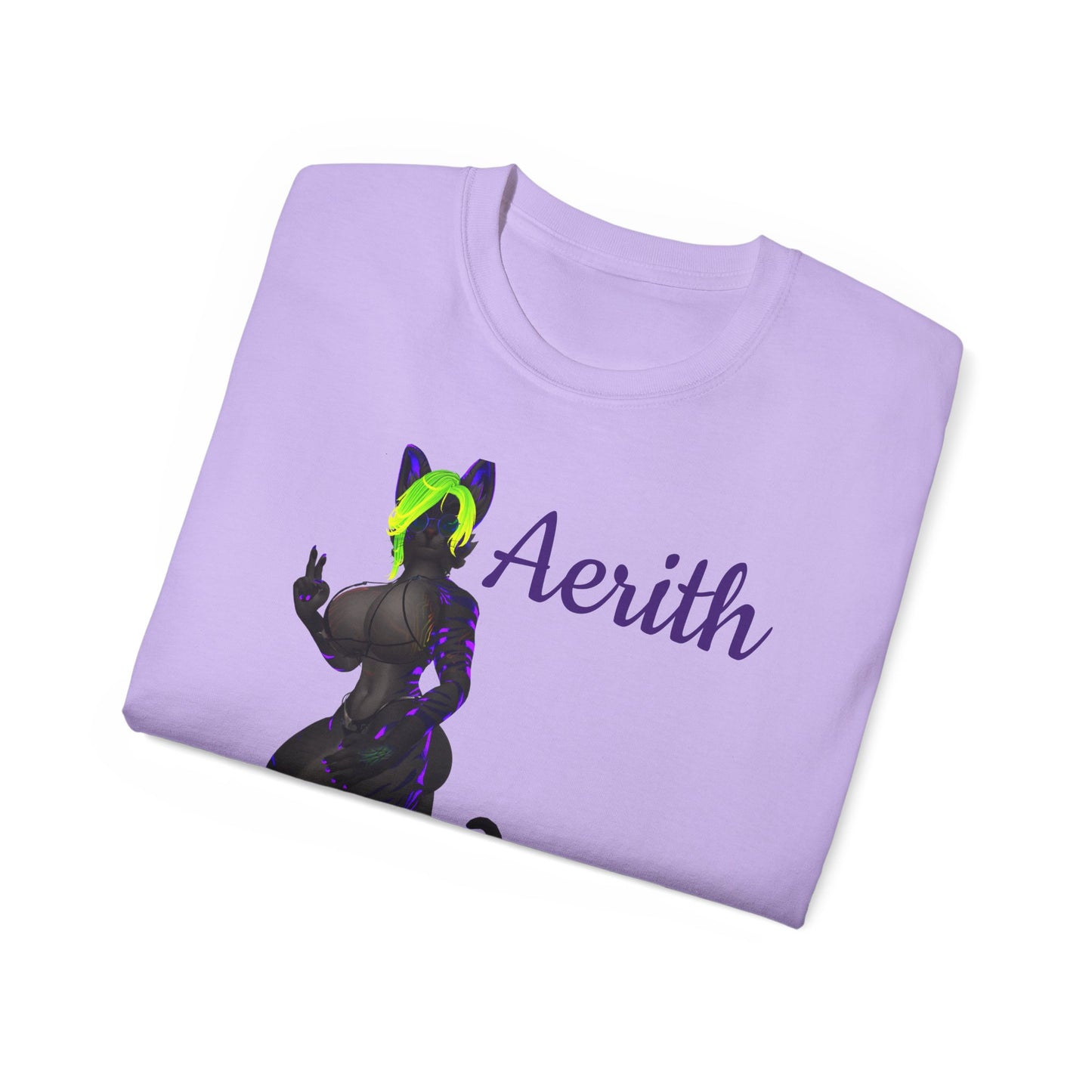 Aesthetic Cat-Themed Unisex Ultra Cotton Tee - Aerith Graphic Shirt