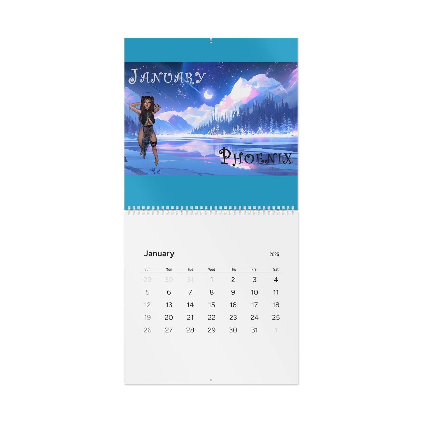 Cryo phoenix Calendar 2025 - Monthly Calendar with Inspirational Designs