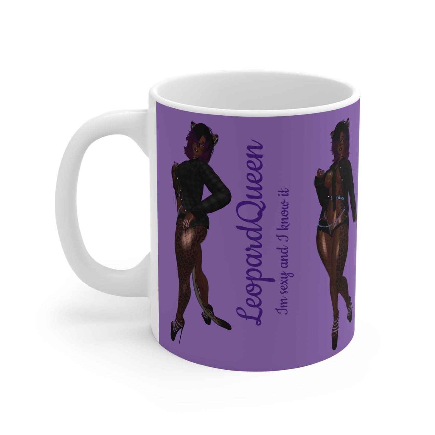 Leopard Queen Ceramic Mug - "I'm Sexy and I Know It" - Fun & Sassy Drinkware for Confident Women
