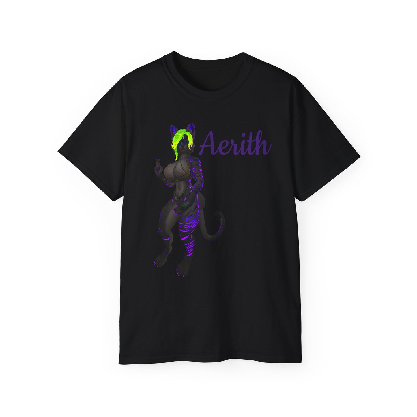 Aesthetic Cat-Themed Unisex Ultra Cotton Tee - Aerith Graphic Shirt