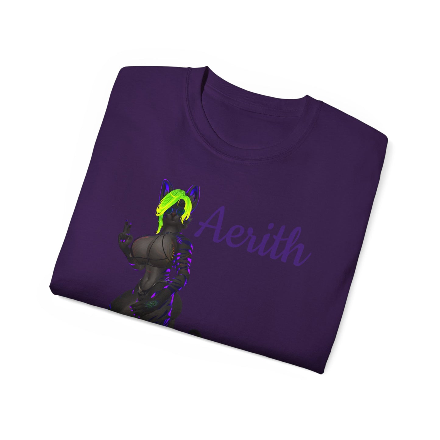 Aesthetic Cat-Themed Unisex Ultra Cotton Tee - Aerith Graphic Shirt