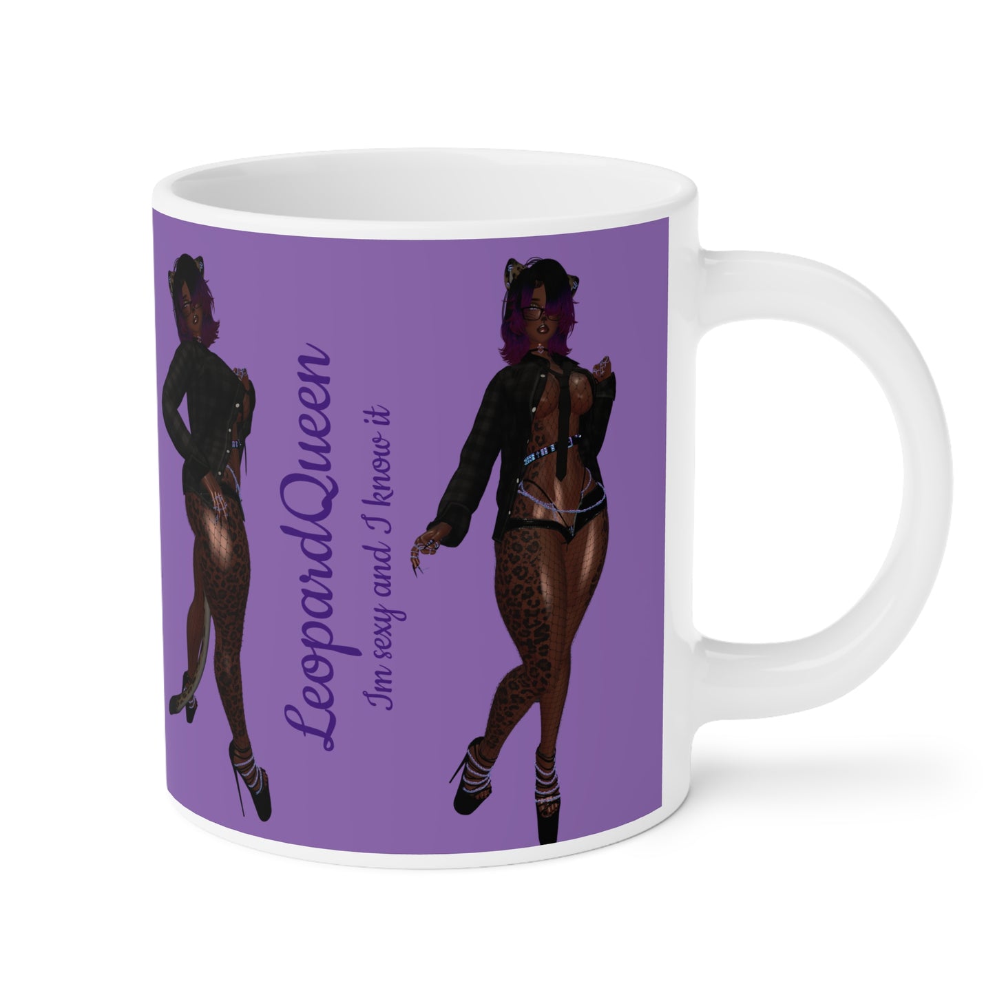 Leopard Queen Ceramic Mug - "I'm Sexy and I Know It" - Fun & Sassy Drinkware for Confident Women