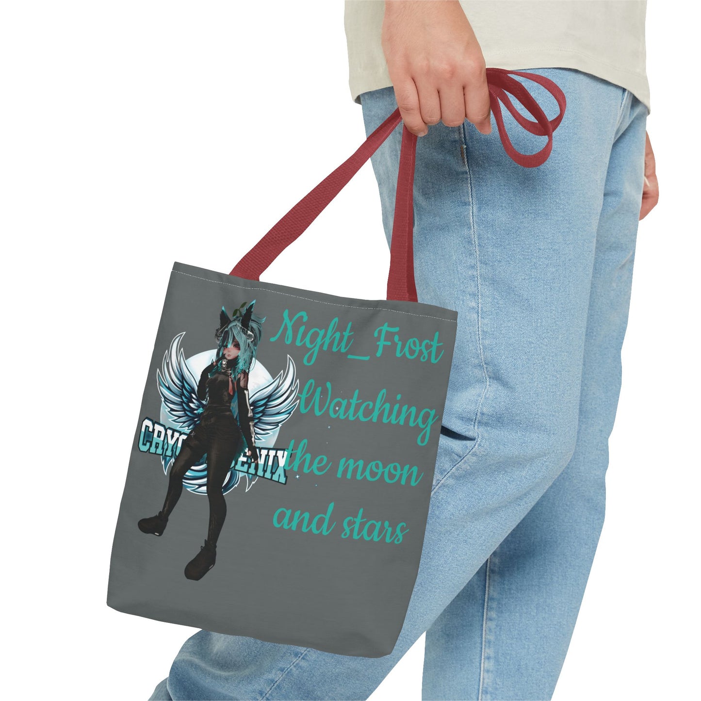 Night Frost Tote Bag - "Watching the Moon and Stars" - Stylish and Functional Bag for Anime Lovers