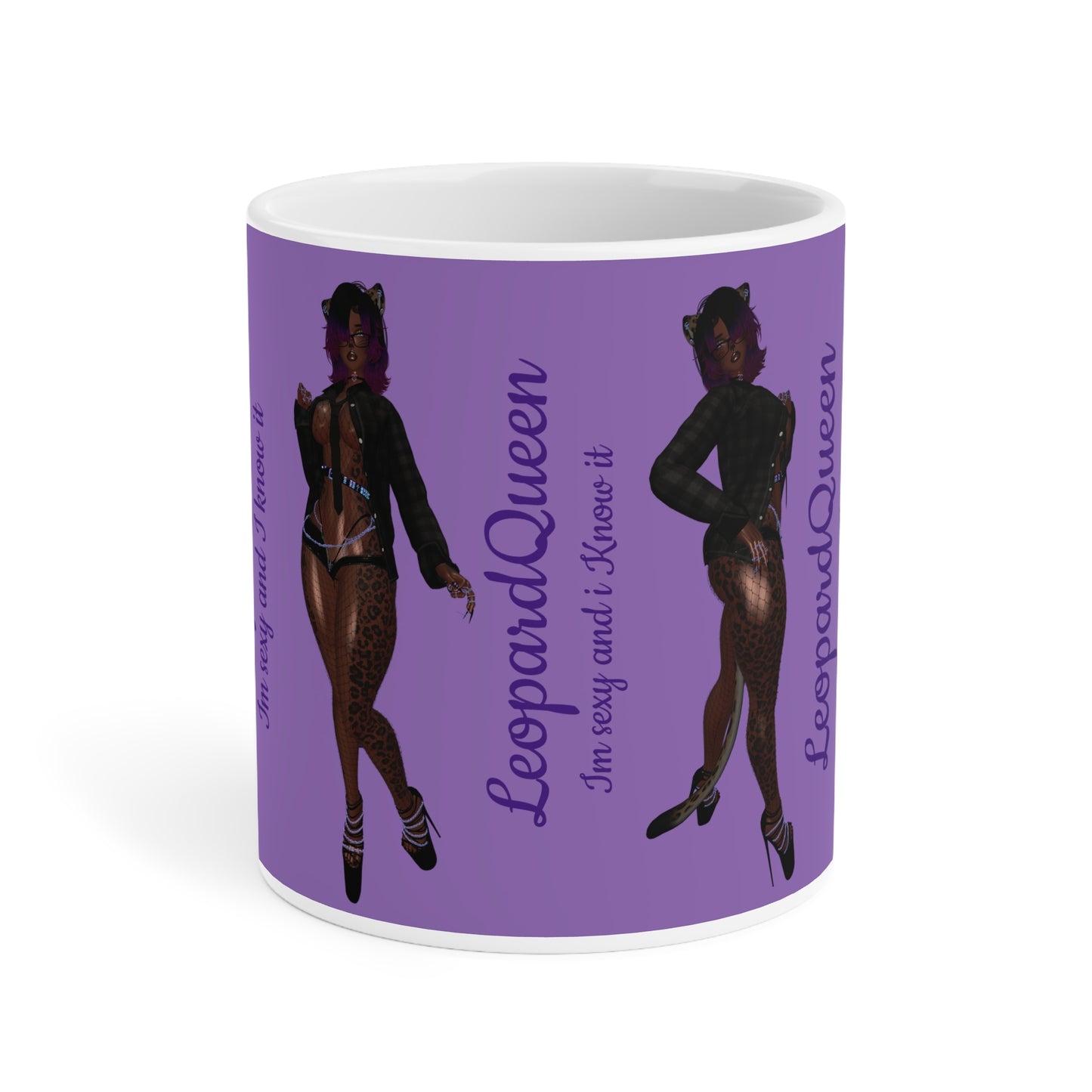 Leopard Queen Ceramic Mug - "I'm Sexy and I Know It" - Fun & Sassy Drinkware for Confident Women