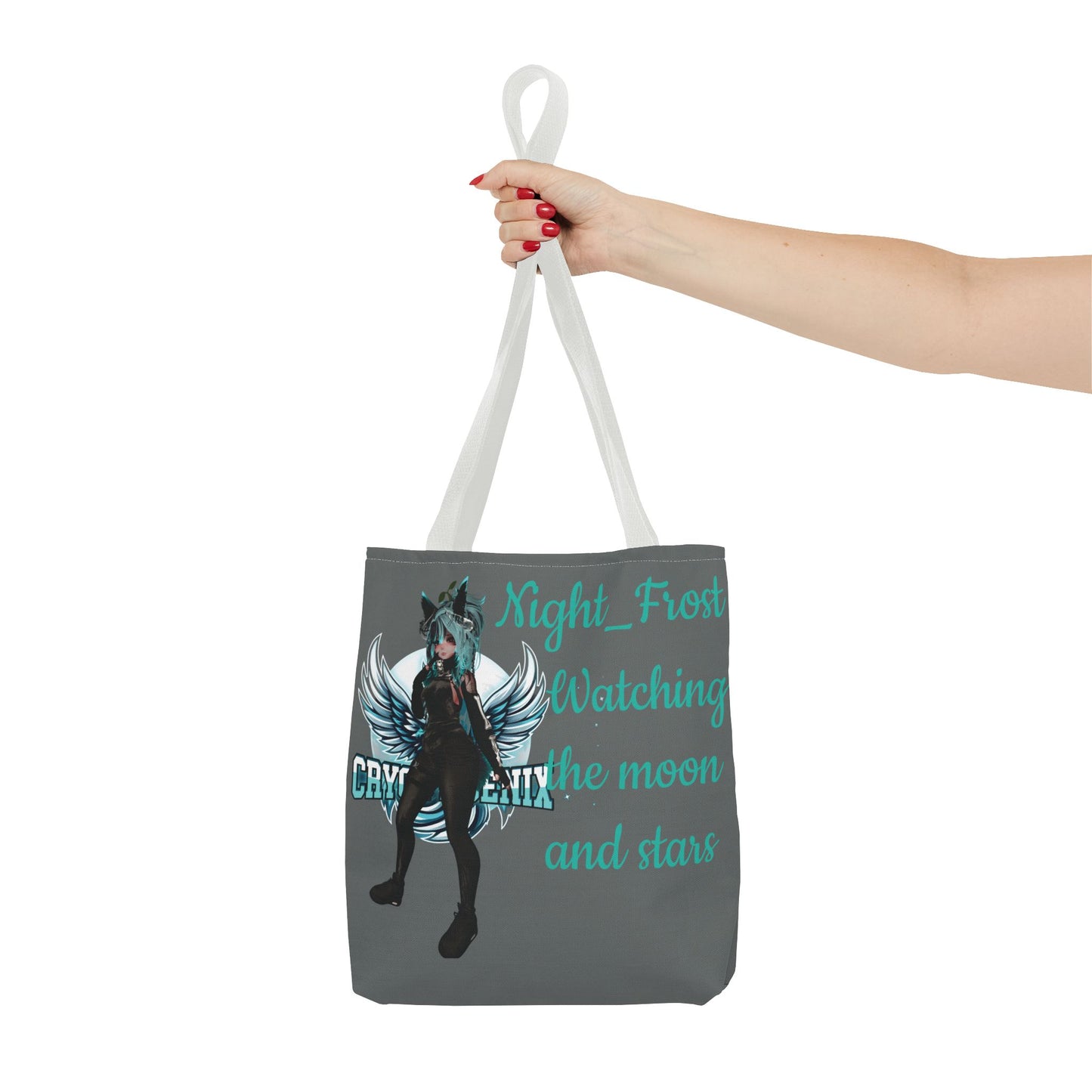 Night Frost Tote Bag - "Watching the Moon and Stars" - Stylish and Functional Bag for Anime Lovers