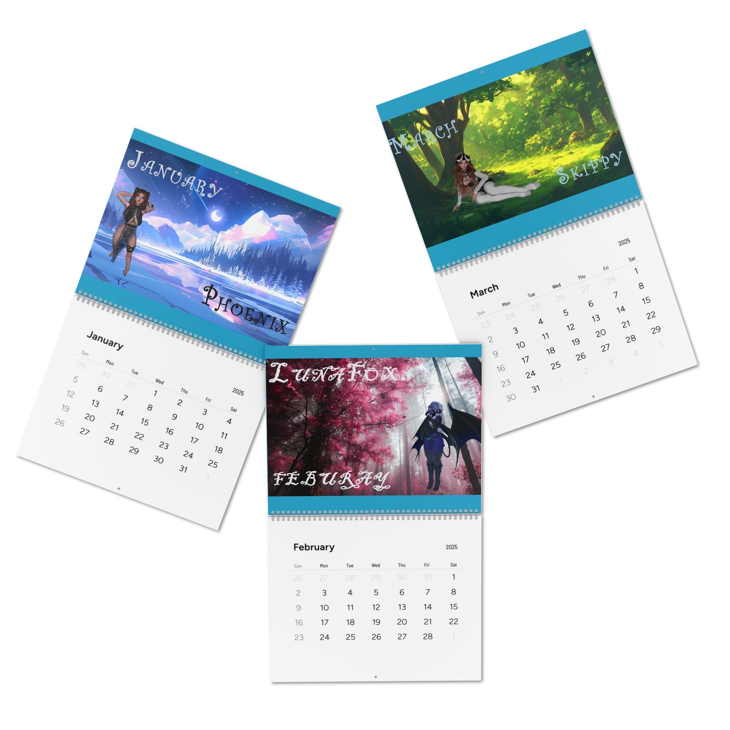 Cryo phoenix Calendar 2025 - Monthly Calendar with Inspirational Designs