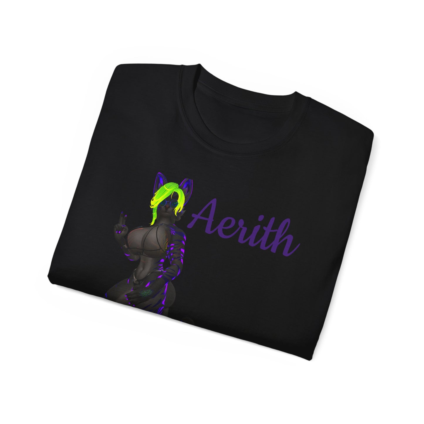 Aesthetic Cat-Themed Unisex Ultra Cotton Tee - Aerith Graphic Shirt