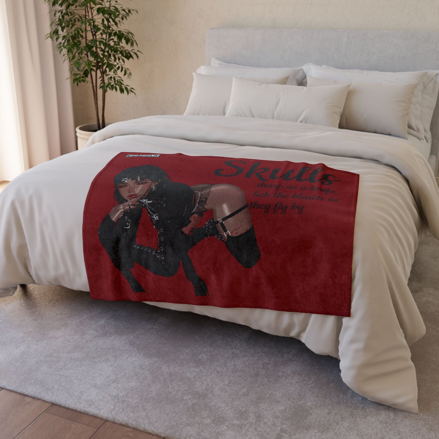 Gothic Skulls Soft Polyester Blanket – Cozy Decor for Alternative Lifestyles