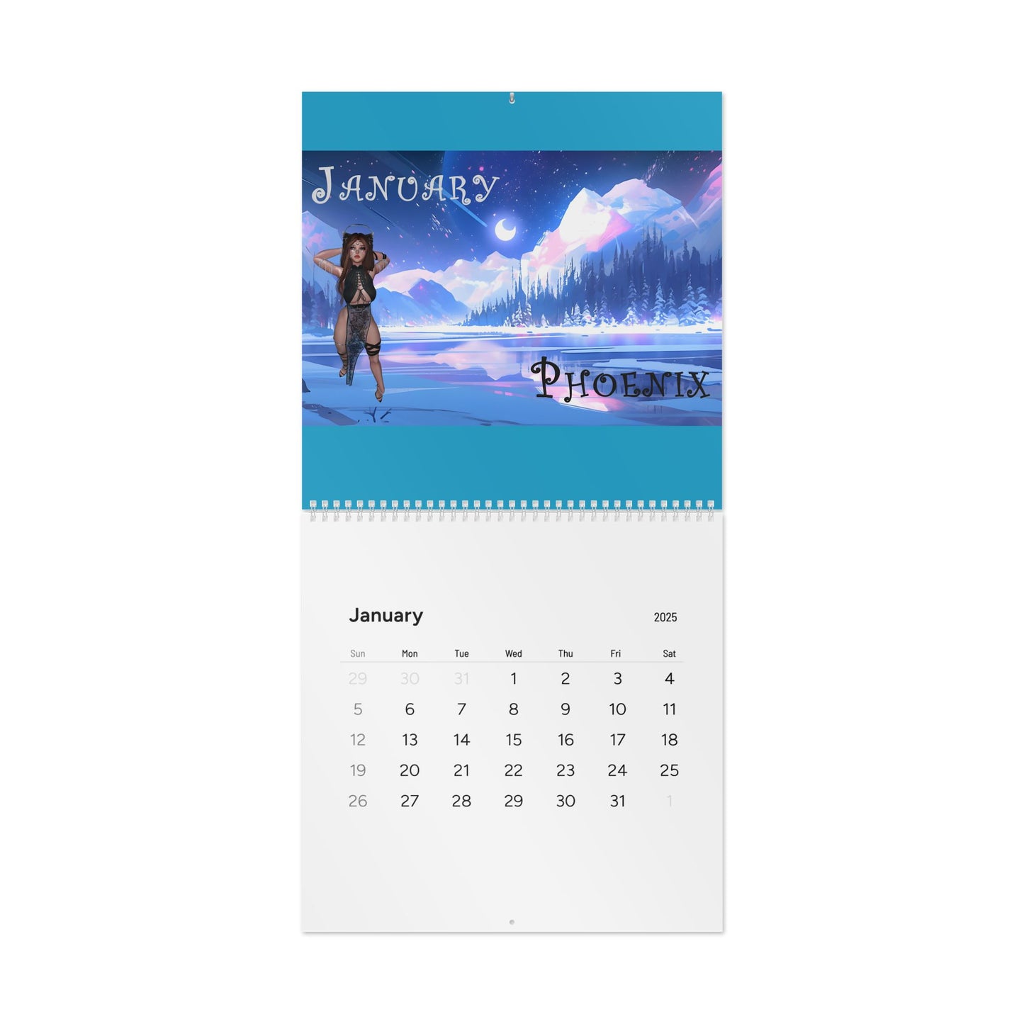 Cryo phoenix Calendar 2025 - Monthly Calendar with Inspirational Designs