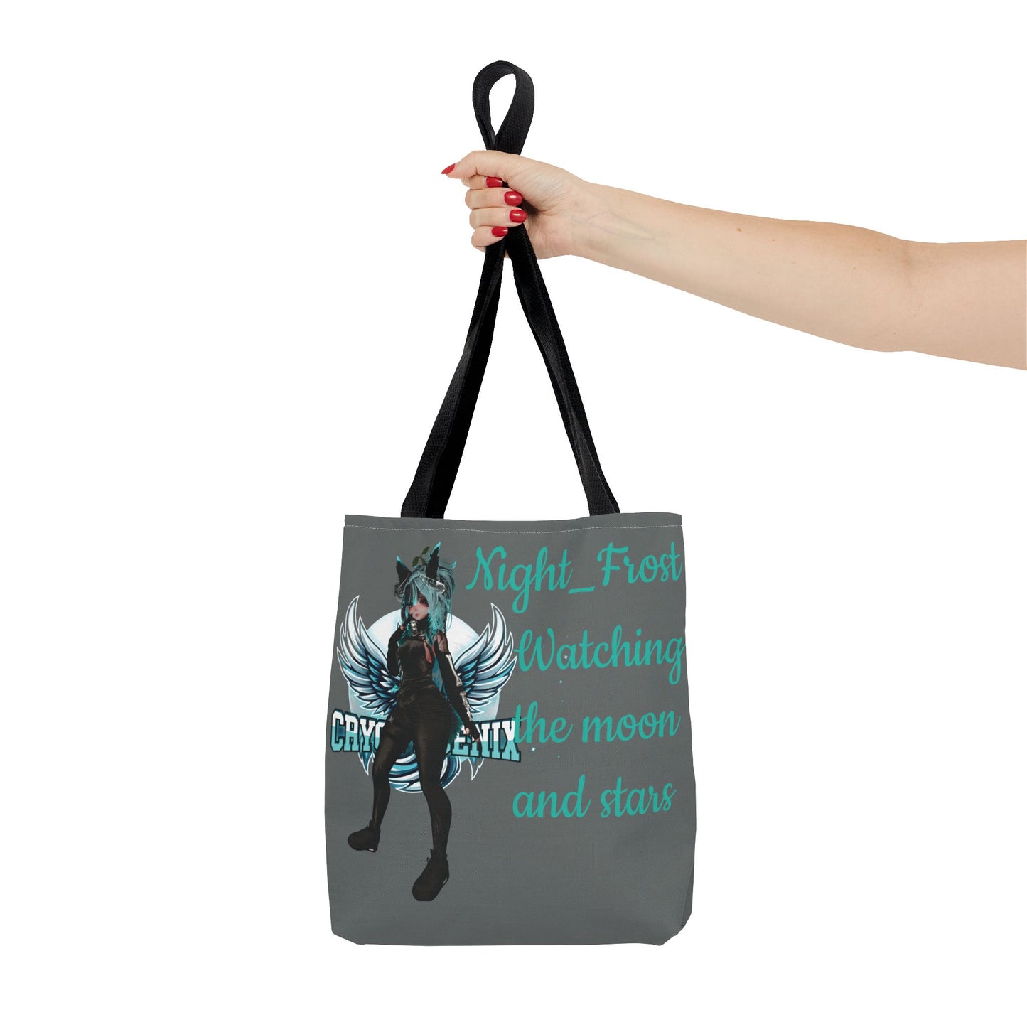 Night Frost Tote Bag - "Watching the Moon and Stars" - Stylish and Functional Bag for Anime Lovers
