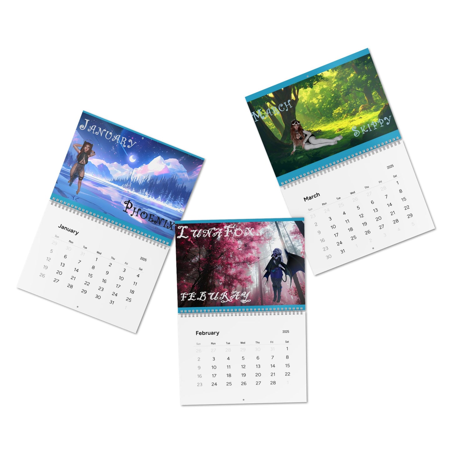 Cryo phoenix Calendar 2025 - Monthly Calendar with Inspirational Designs