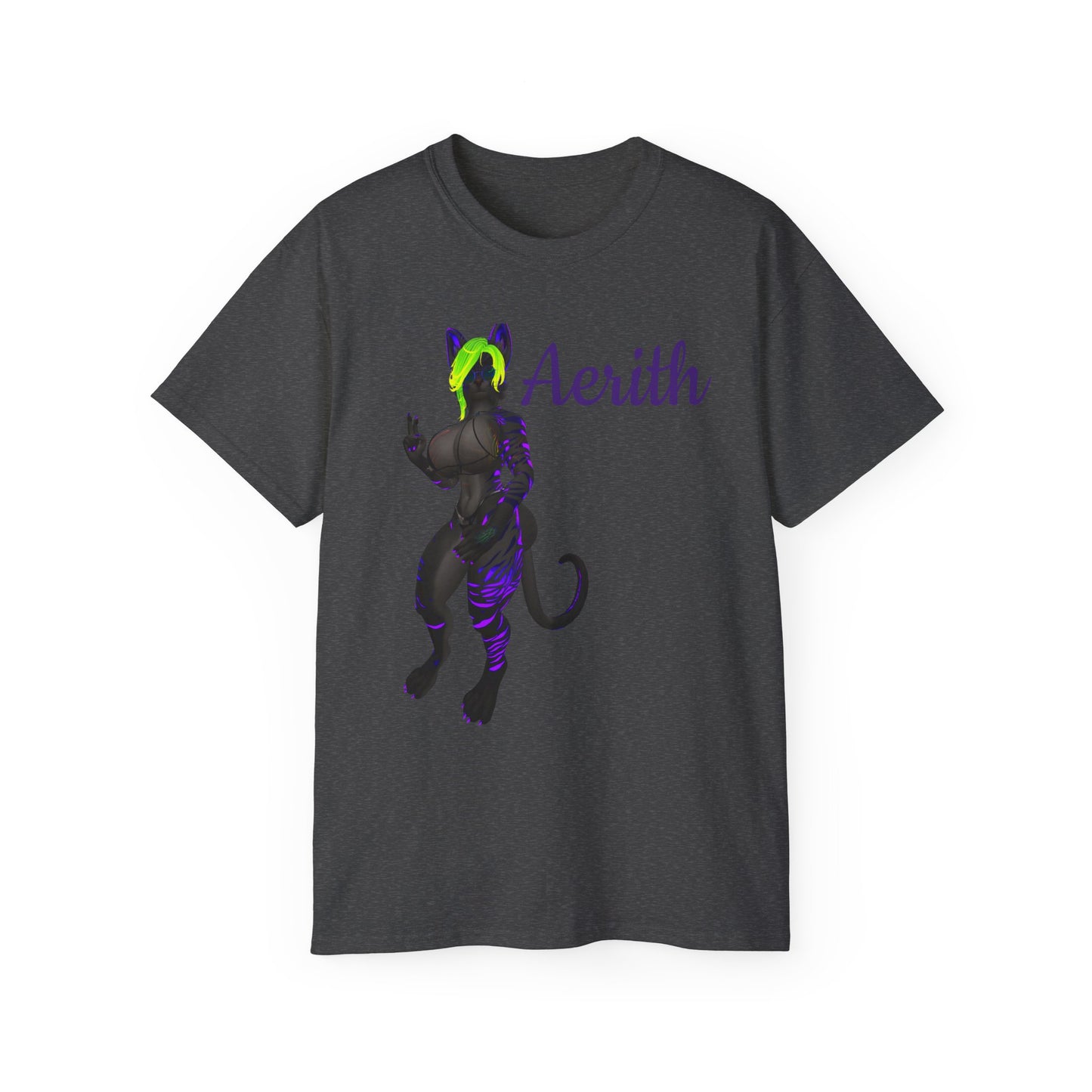 Aesthetic Cat-Themed Unisex Ultra Cotton Tee - Aerith Graphic Shirt